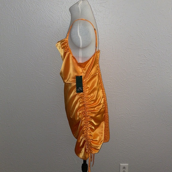 Wild Fable Orange Satin Bodycon Dress Large - Picture 4 of 14